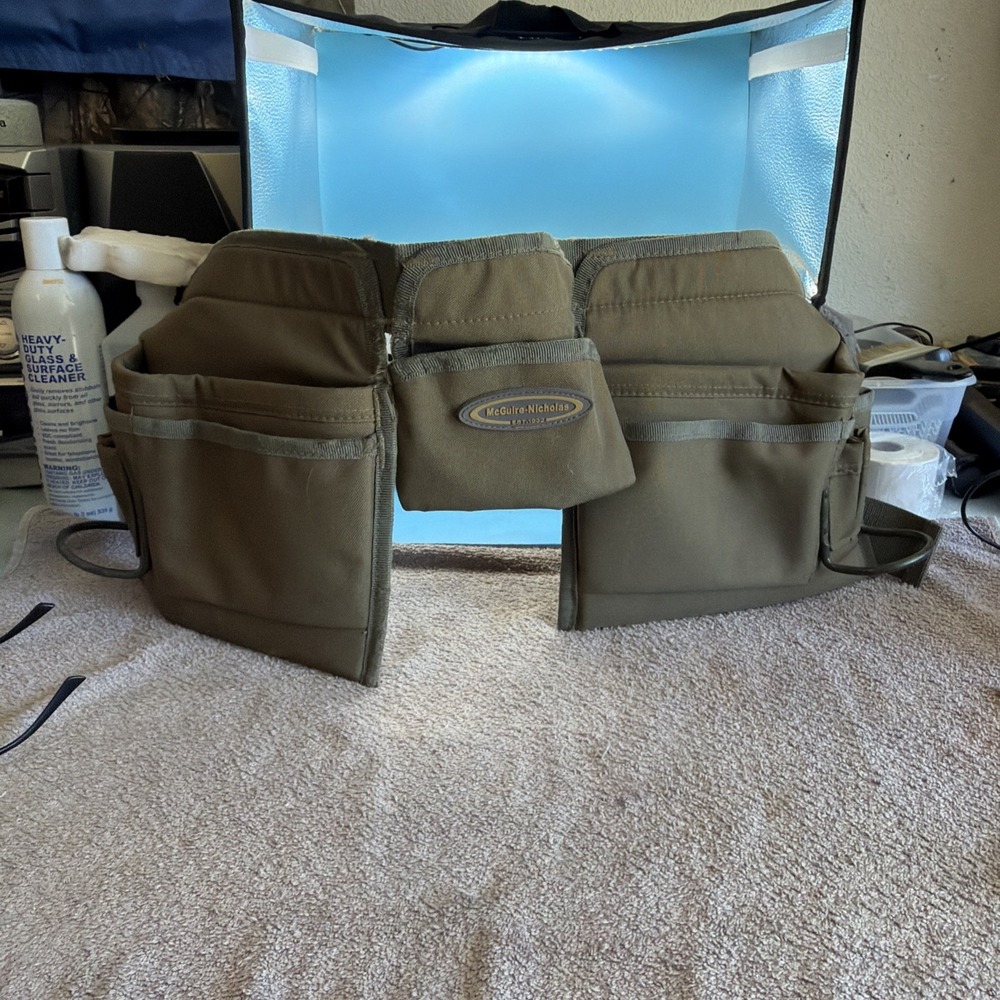 McGuire Nicholas Workwear Tool Belt Utility Belt Multi-Pocket Brown Canvas